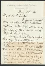 Letter from Richard H. Pratt to Cornelius R. Agnew, May 17, 1886