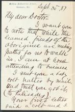 Letter from Richard H. Pratt to Cornelius R. Agnew, September 30, 1887