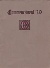 1910 Commencement Program