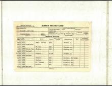 Index Card with table recording demographic information and details of employment