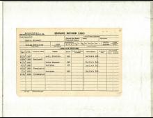 Index Card with table recording demographic information and details of employment