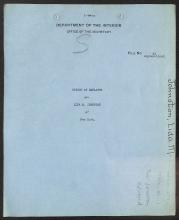 blue page with text "Status of Employes, Lida M. Johnston of New York"