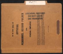 front of official personnel record folder for Marianne C. Moore