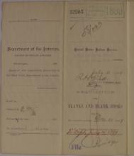 Requisition for Blanks and Blank Books, July 1899