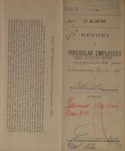Report of Irregular Employees, November 1899