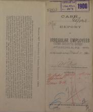 Report of Irregular Employees, March 1900