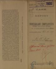 Report of Irregular Employees, February 1900