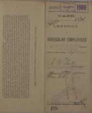 Report of Irregular Employees, September 1900