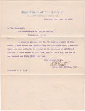 Pratt Requests Authority to Purchase Additional Food for 1900 Holiday Dinners