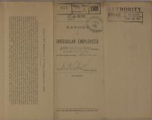 Report of Irregular Employees, December 1900