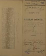 Report of Irregular Employees, January 1901