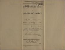 Monthly Sanitary Report of Disease and Injuries, January 1901