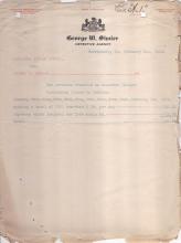 Typed page with details about payment expected, letter at the top reads George W. Shuler