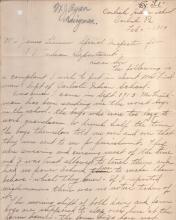 First page of hand-written letter from the dairyman