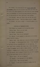 first page of typed trancript of the testimony