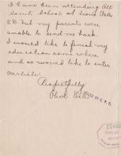 Request for Enrollment by Olive Estes