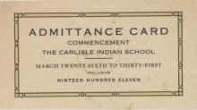 Admission Ticket to the 1911 Commencement Ceremony