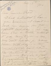 Elizabeth Agnew Sends Birthday Wishes to Pratt, 1920