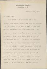 Abbott Writes Regarding Lecture Availability, 1894