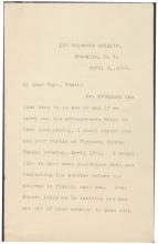 Abbott Request Dinner Meeting with Pratt, 1894