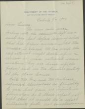 Allen Updates Pratt on Report Progress, 1904