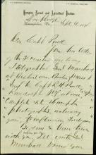 Armstrong Sends Photographs to Pratt, 1878