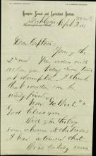Armstrong Encourages Pratt Ahead of Recruitment Trip, 1878