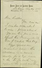 Armstrong Forwards Pratt Letter of Concerns, 1878