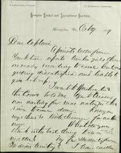 Armstrong Informs Pratt of Travel Difficulties for Yankton Girls, 1879
