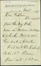 Armstrong Requests Key from Etadleuh via Pratt, 1879