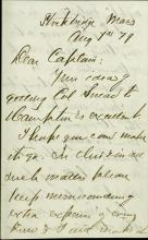 Armstrong Discusses Per Capita Rate for Indian Students with Pratt, 1879