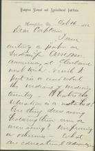 Armstrong Asks Pratt for Indian Territory Information, 1882