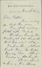 Armstrong Requests Pratt's Attendance at Meeting, 1882