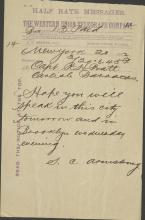 Armstrong Hopes Pratt Will Speak in New York, 1882