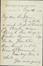 Armstrong Requests Travel Advice from Pratt, 1886