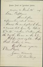 Armstrong Orders Cider from Pratt, 1884