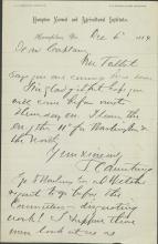 Armstrong Discusses Upcoming Travel Plans with Pratt, 1884