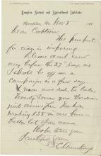 Armstrong Discusses Cider and Student Arrivals with Pratt, 1883