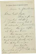 Armstrong Returns Clipping to Pratt, 1891