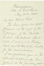 Brown Acknowledges Pratt for Sending Booklet, 1902