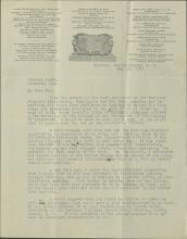 Bruce Requests Portrait of Pratt for Book, 1917