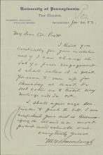 Brumbaugh Acknowledges Pratt's Invitation to Visit Carlisle, 1903