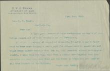 Bryan Sends Pratt Sympathies on News of His Resignation, 1903