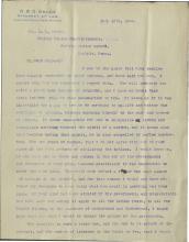 Bryan Sends Pratt Sympathies on News of His Final Resignation, 1904