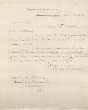 Baird Congratulates Pratt on Securing Carlisle Barracks, 1879