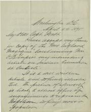 Belt Thanks Pratt for Copy of New England Magazine, 1895