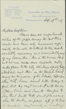 Beltzhoover Discusses Indian Appropriations Bill with Pratt, 1892