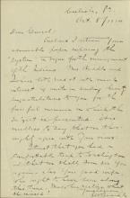 Biddle Acknowledges Receipt of Pratt's Paper on Indian Management, 1914