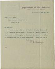 Browning Acknowledges Receipt of Carlisle School Pamphlets, 1895