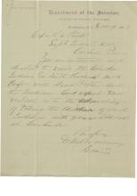 Browning Authorizes Pratt to Inspect Cherokees in North Carolina, 1893